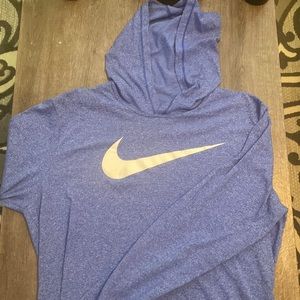 Blue Nike hooded tee size large